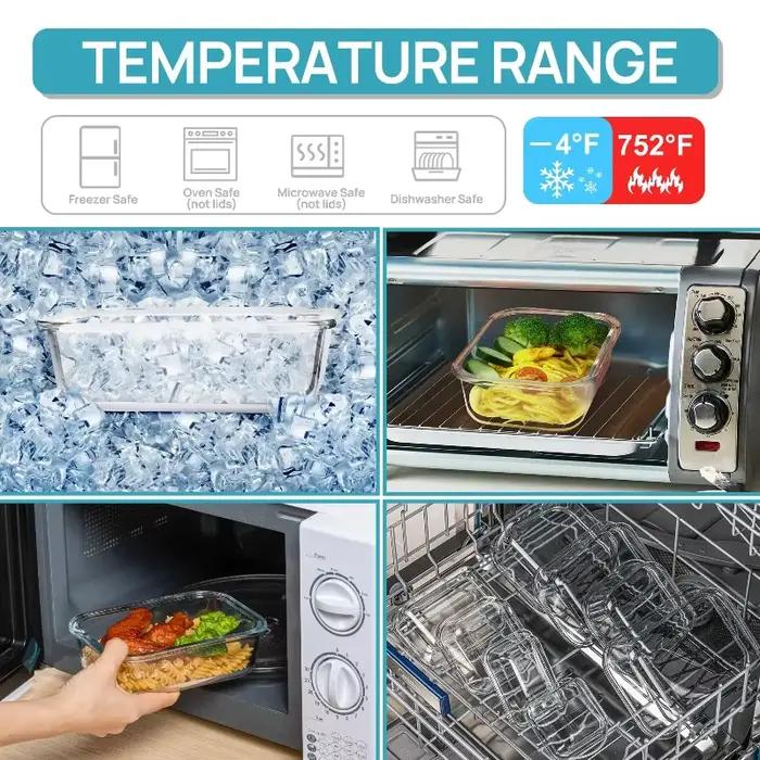 Boîtes de conservation alimentaire en verre rondes hermétiques pour micro-ondes four congélateur et lave-vaisselle élégantes pour le quotidien et les événements spéciaux