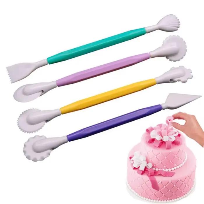 Outils de modélisation de décoration de gâteau Fondant, 8 motifs, stylo de décoration florale, coupe-pâtisserie, moules artisanaux de cuisson, bricolage, 4 pièces/ensemble