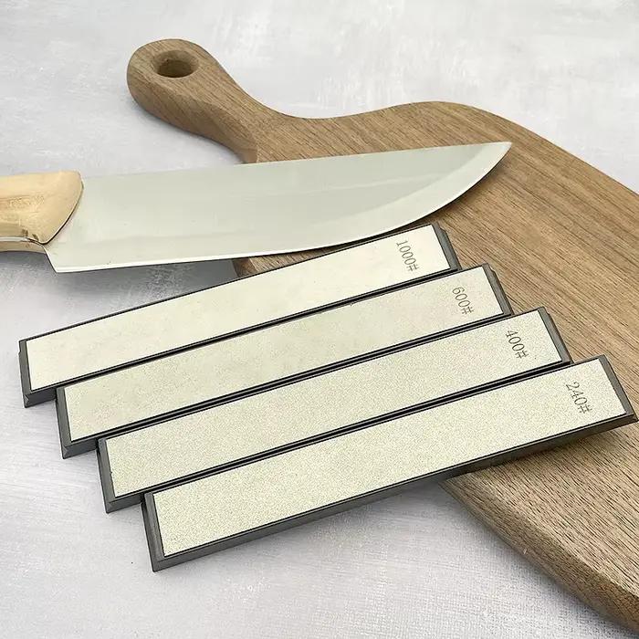 Lot de 4 pierres à aiguiser diamantées de rechange Ruixin Pro RX008 pour système d'aiguisage de couteaux tranchants et personnalisable pour la cuisine domestique et professionnelle