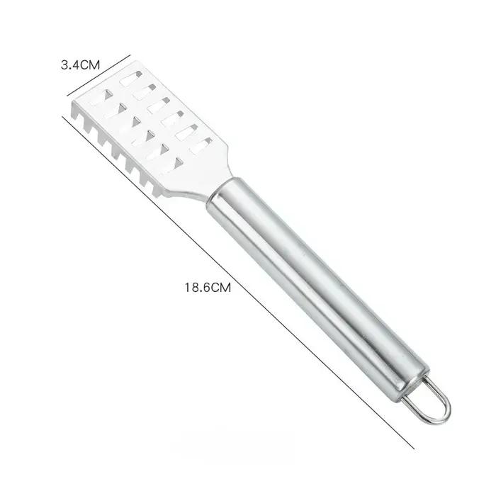 Couteau à écailles de poisson en acier inoxydable avec bord dentelé pour gratter