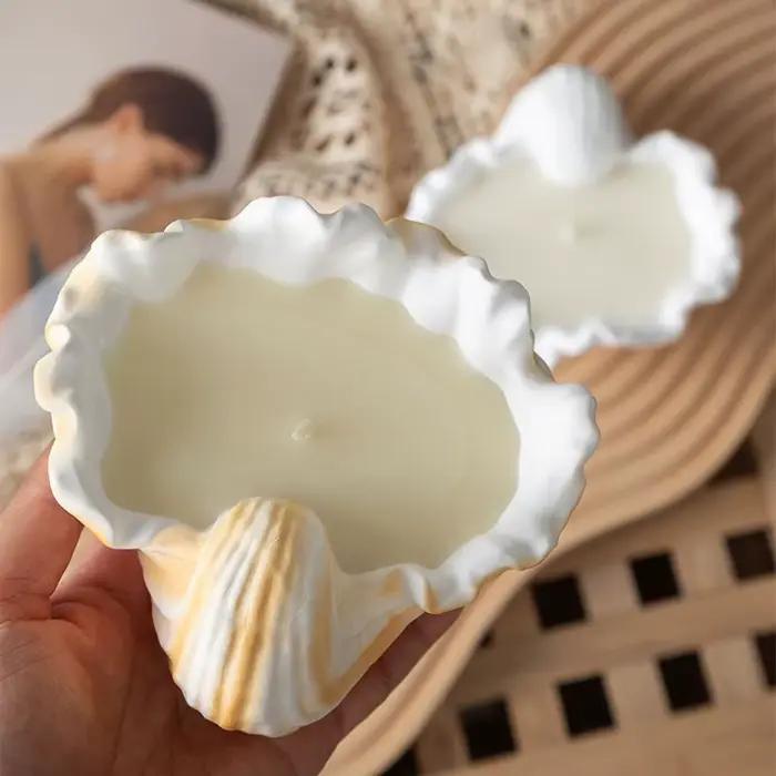 Moule de stockage en plâtre en forme d'étoile de mer, bol de conque de pétoncle, moule de vase à bougie, moules en silicone béton pour élection, résine xy bricolage