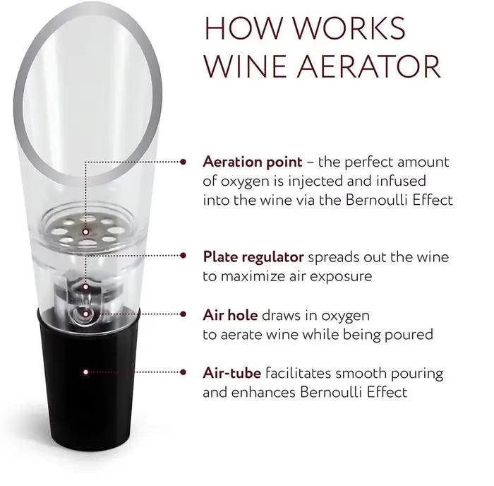 Aérateur de vin verseur décanteur bouteilles d'alcool bouchon bec