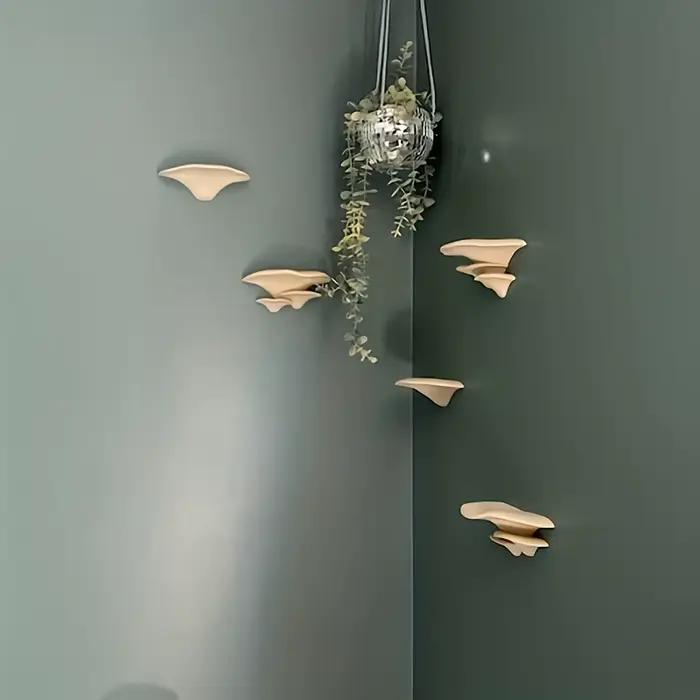 Support créatif en forme de champignon imprimé en 3D rangement multifonctionnel ornement mural pour aménagement de la maison multifonctionnel original et durable