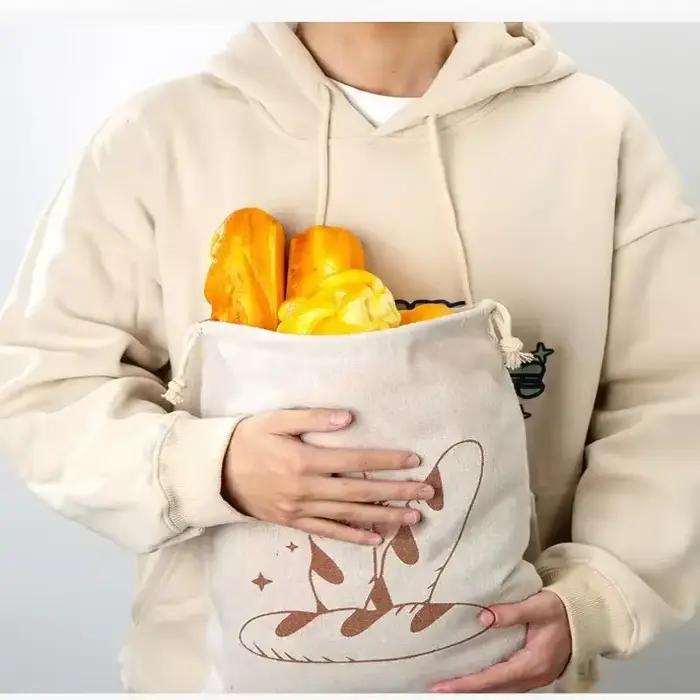 Sac à pain en lin réutilisable