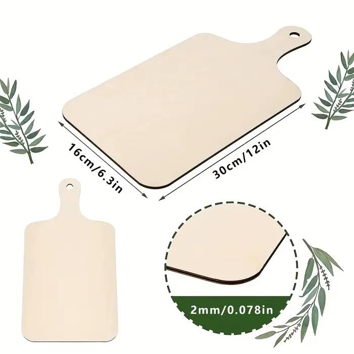 Mini planche à découper en bois avec poignée, plateau à palette rectangulaire inachevé pour artisanat en bois inachevé, 2 pièces/4 pièces/8 pièces(11.8x6.3 pouces)