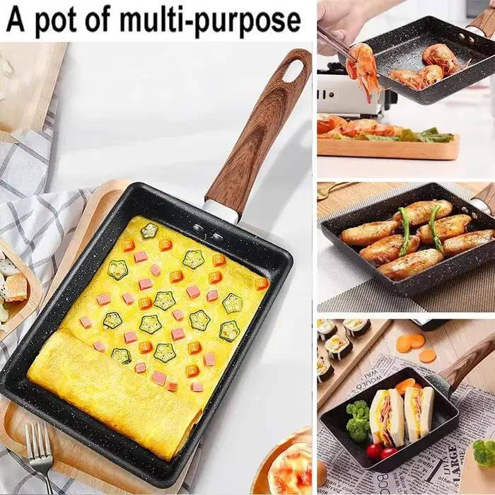 Poêle à omelette japonaise Tamagoyaki antiadhésive pour crêpes, omelettes et sandwichs - Cuisine créative et facile à nettoyer ``` 请注意,此HTML代码未包含任何价格信息、原产地或制造商声明,仅基于提供的事实进行描述。此外,标题遵循了SEO最佳实践,使用了至少14个单词,富含与产品相关的自然关键词,同时保持了简洁性和可读性。