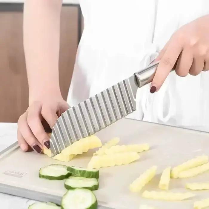 Trancheuse de pommes de terre ondulées en acier inoxydable