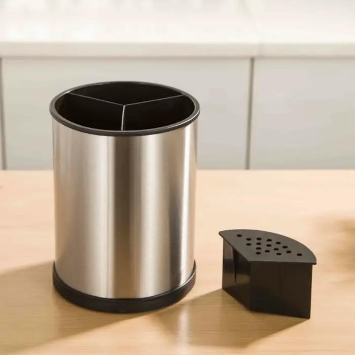 Support à ustensiles de cuisine grande capacité en acier inoxydable