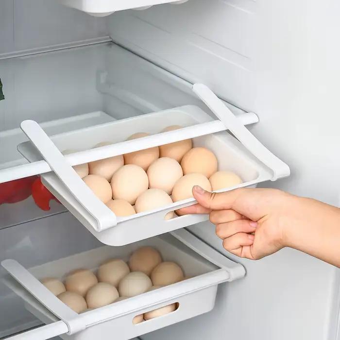 Réfrigérateur créatif, boîte de rangement pour conserver la fraîcheur, tiroir, panier à fruits et œufs, conteneur de stockage des aliments rétractable, organisateur ménager