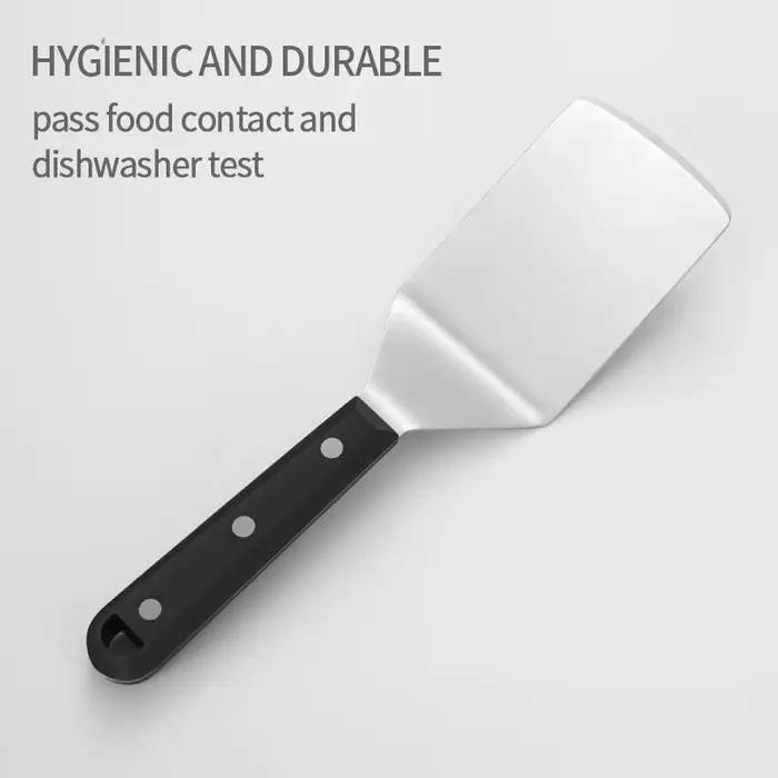 Spatule de plaque en acier inoxydable, tourneur de crêpes, Hamburger, Smasher, grattoir, tourneur de lasagnes, serveur