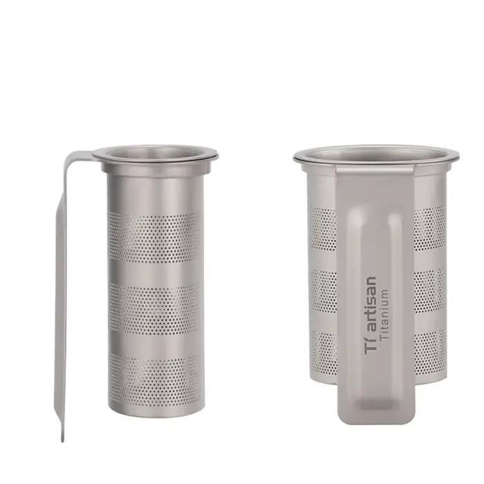 Tiartisan-Passoire à thé en titane, filtre réutilisable, couverts bactériostatiques, voyage en plein air, camping, britware, théière, infuseur à café