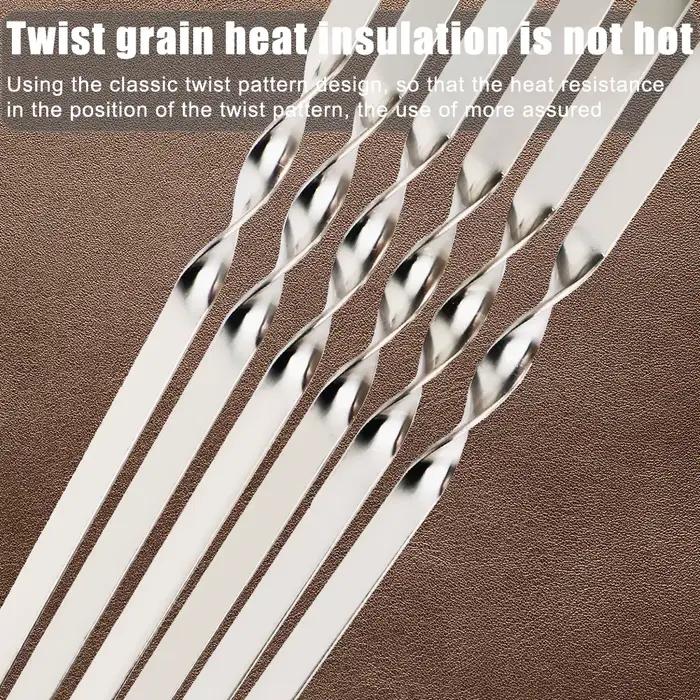 Brochettes en acier inoxydable 410 pour barbecues, pique-niques et soirées de camping occasions spéciales ustensiles de cuisine robustes et faciles à nettoyer