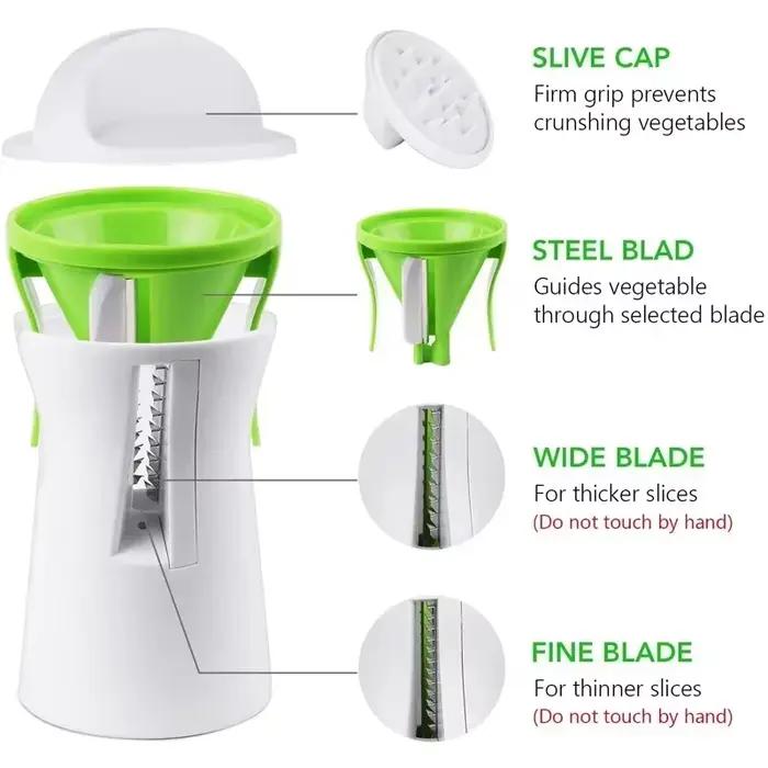 LMETJMA Coupe-légumes robuste pour pâtes de courgettes, spaghetti et spirales KC0335 pour une cuisine plus saine
