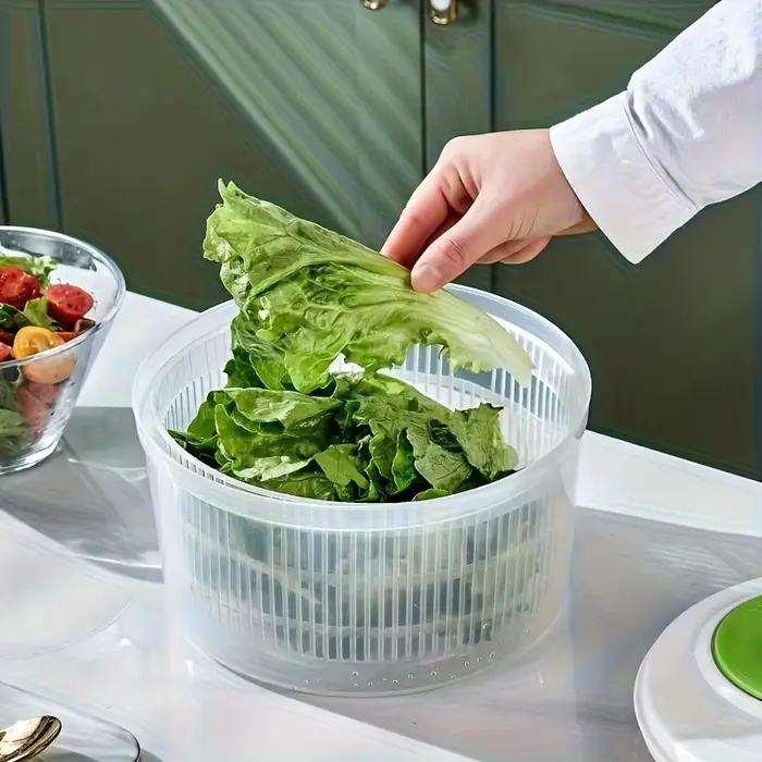 Essoreuse à salade manuelle multifonctionnelle, lave-linge et sèche-légumes ménagers, panier égouttoir à fruits rapide pour une cuisine