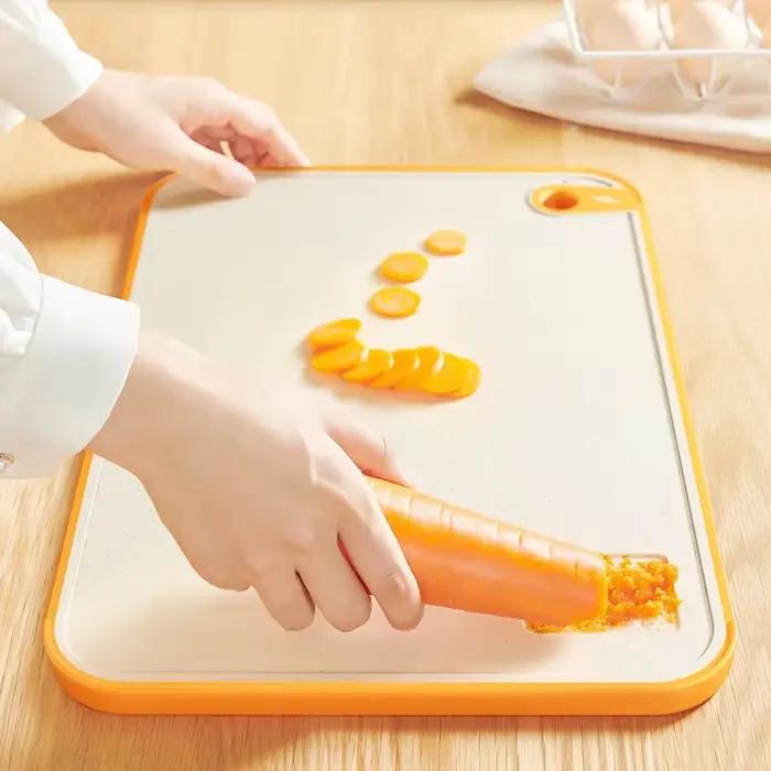 Planche à découper double face antibactérienne anti-moisissure pour cuisine et préparation de fruits blanc bleu jaune rouge noir vert