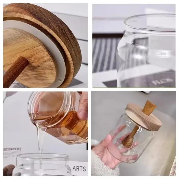 Pot de miel scellé en verre à haute teneur en Borosilicate de 500ML
