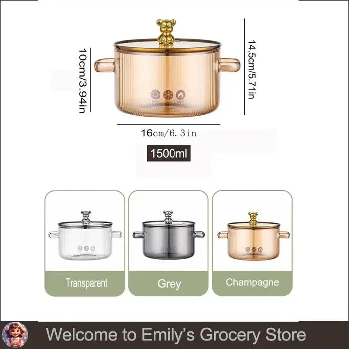 Pot à soupe épais à Double oreille avec couvercle
