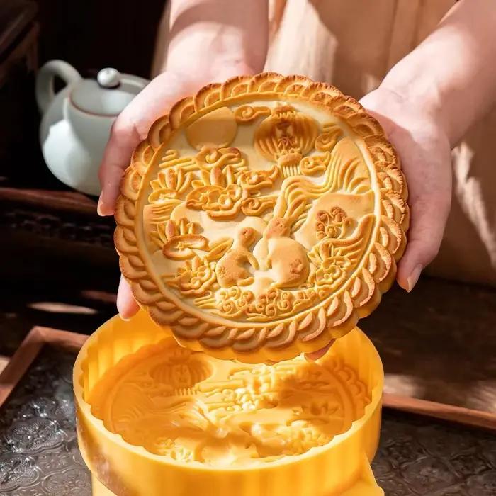 Grand moule à gâteau de lune pressé à la main