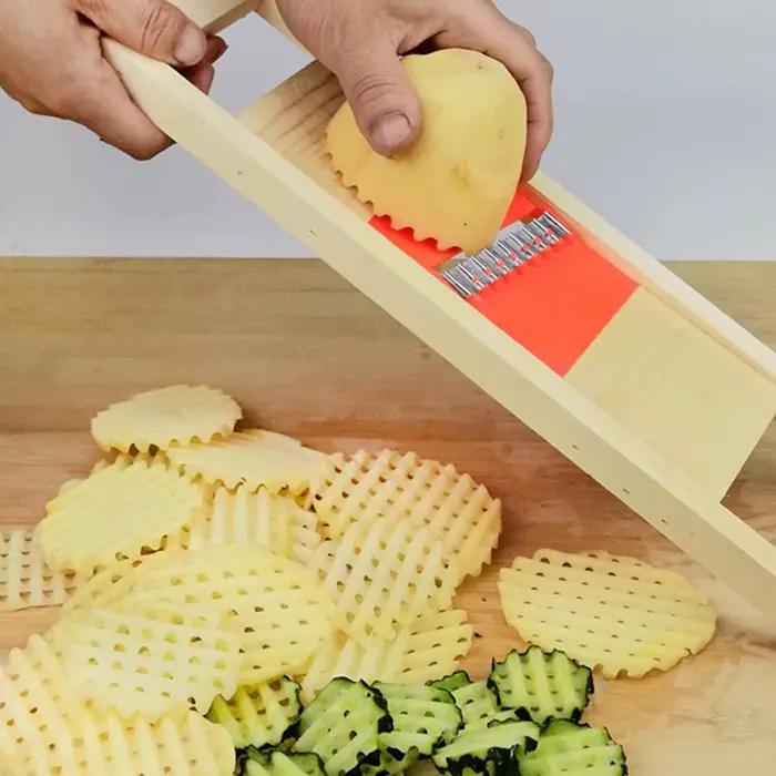 Grille à frites en acier inoxydable, outil de cuisine pour pommes de terre, légumes, coupe-frites, râpe et trancheuse