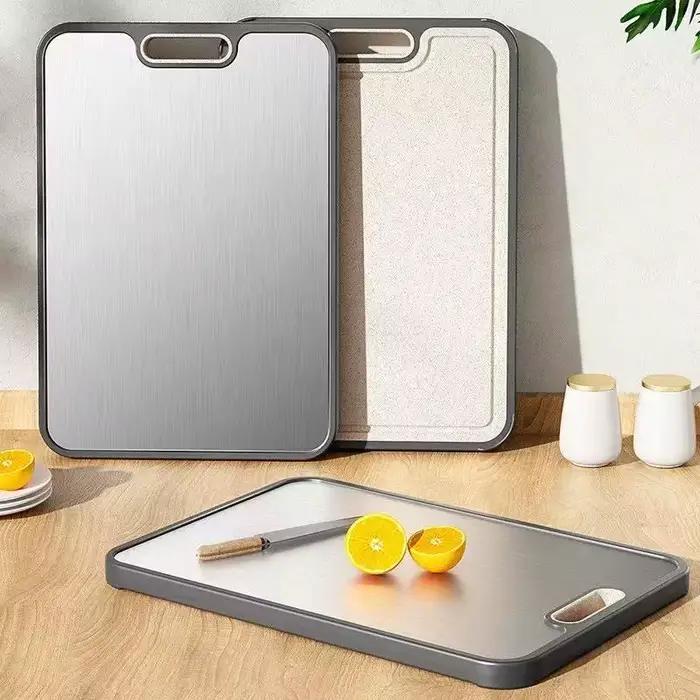 Planche à découper Double face en titane, pour la cuisine, qualité alimentaire, paille de blé en titane pur PP, facile à nettoyer