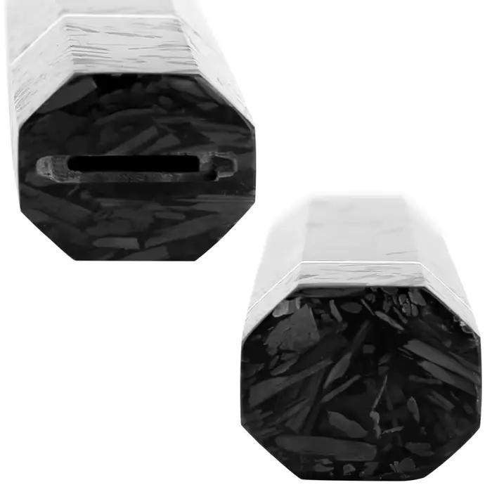 Manche de couteau de cuisine octogonal en résine noire et fibre de carbone