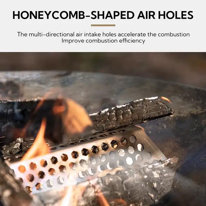 CAMPINGMOON nouveauté A4-CS/A4-CM trou d'air accessoires de barbecue équipement de Camping bois de chauffage en métal réutilisable en acier inoxydable