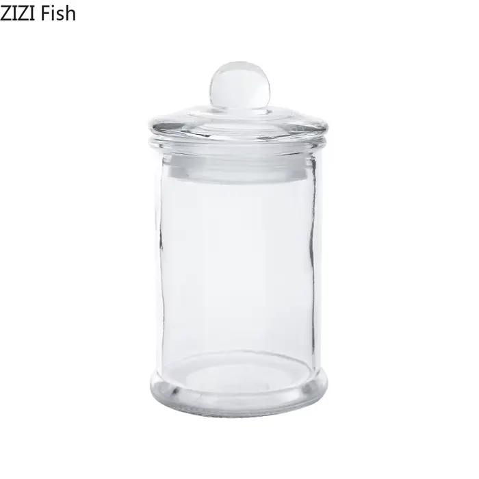 Bocaux en verre scellés transparents minimalistes, pots de rangement avec veds, caddie à thé, pots à bonbons, décoration de bure