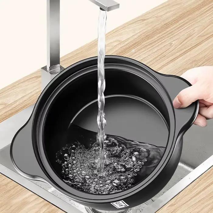 Casserole en céramique 2,5 litres pour ragoût, résistante aux hautes températures, design élégant pour cuisine, blanc jaune rouge pour occassions spéciales