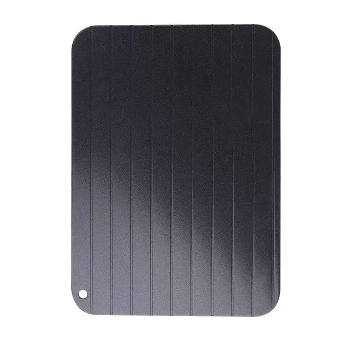 Plaque de décongélation rapide en aluminium gris clair pour décongélation sûre et rapide de viandes et fruits à la maisonUsageIdOccasionsSpéciales