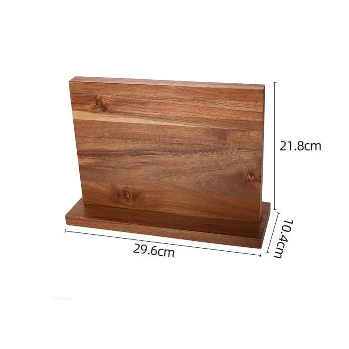 Support magnétique pour couteaux, bloc à couteaux pour comptoir de cuisine, étagères de rangement pour couteaux en bois avec aimants double face