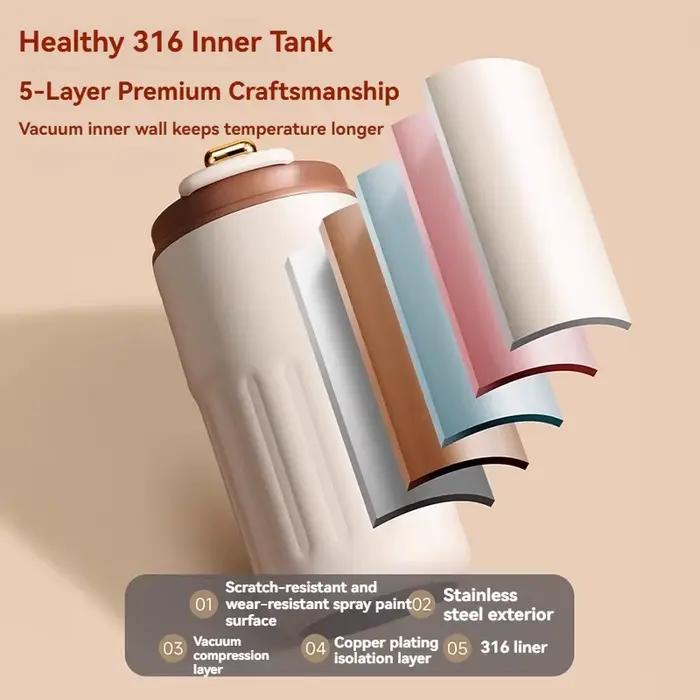Tasse à café avec affichage de la température LED 450 ml