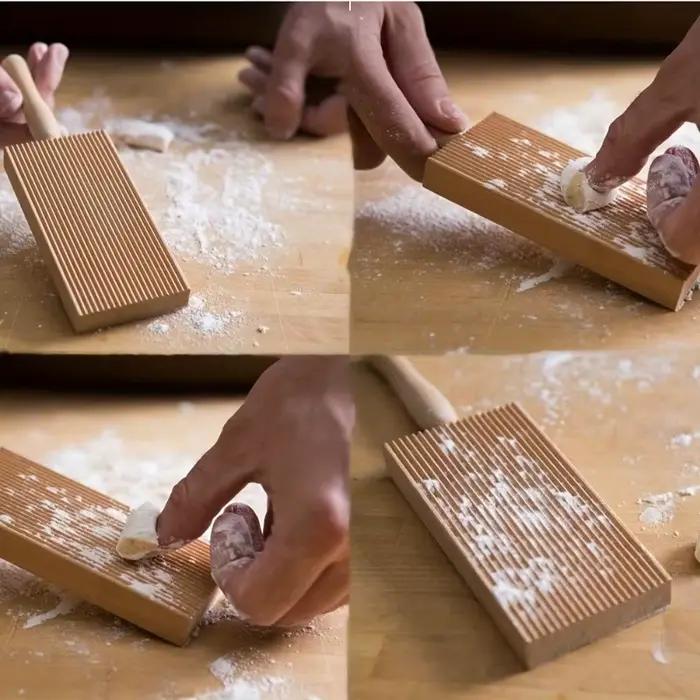 1 planche à pâtes Gnocchi et Cavatelli en bois, 8,5 pouces