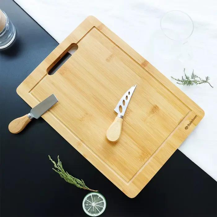 Bainison Planche en bambou épaisse pour utilisation extérieure et de cuisine