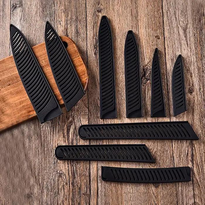 Gaine de couteau en plastique noir, 1 pièce, couvre-couteau creux, couvercle de protection de lame de couteau, étui de protection de bord, accessoires de cuisine