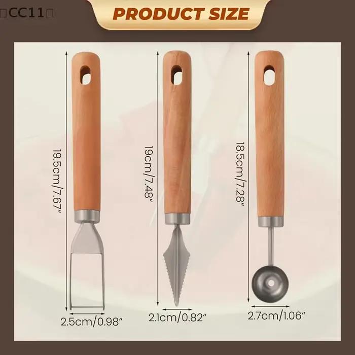 MaveraCC11 Utensile coupe-pastèque et trancheuse de fruits en acier inoxydable – Couteau et cuillère à découper