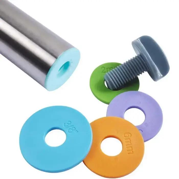 Outil de roulement de cuisine, outils de cuisson, anneaux d'épaisseur réglables, rouleau de pâtisserie pour gâteau Fondant, rouleau à pâtisserie en plastique Silicone