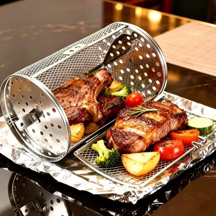 Panier de rôtissage rotatif à 360 degrés pour friteuse à air et four