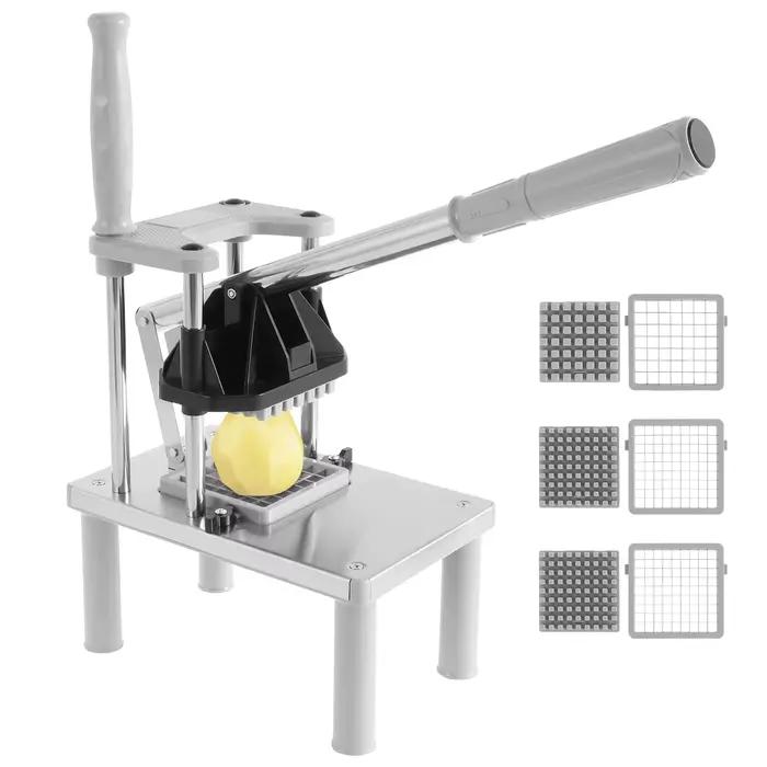 Coupe-frites en acier inoxydable, hachoir Commercial pour légumes et fruits, coupe-aliments manuel avec 4 lames de rechange, Gadgets de cuisine