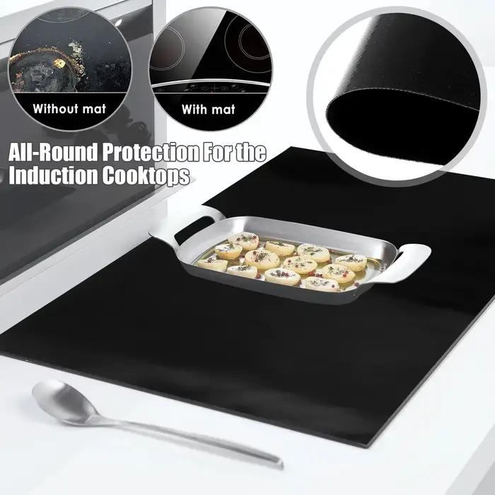 Protecteur de table de cuisson à induction en silicone, couvercle anti-rayures, épais, antiadhésif, grand degré de chaleur, seau, nouveau