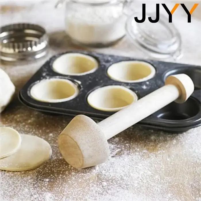 Moule à tarte aux œufs en bois, Base à tarte à Double tête, outil de cuisson de gâteaux, accessoires de cuisine écologiques