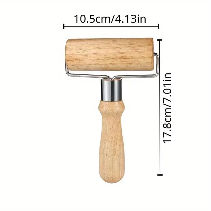 Rouleau à pâtisserie en bois pour la cuisson, rouleau à pâte à tête unique avec poignée optique, outil de cuisson de cuisine pour la polymérisation, roulement sans fil