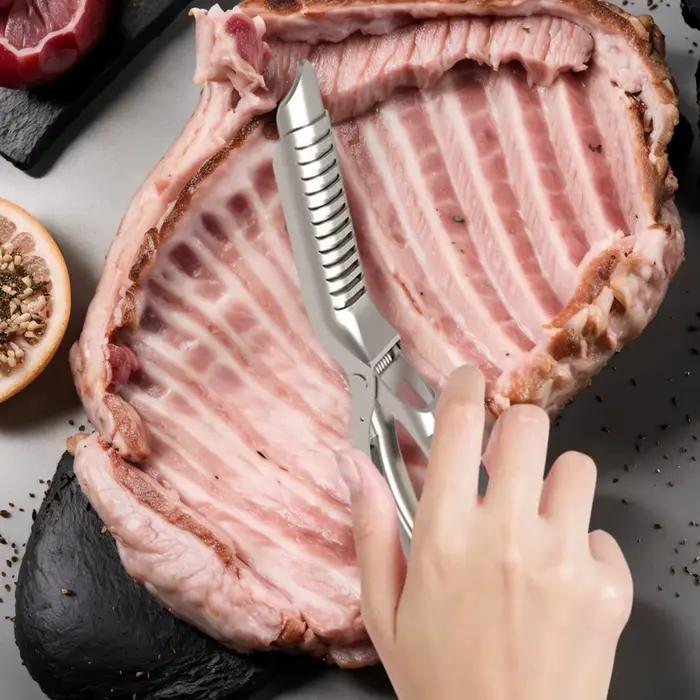 Kit d'outils pour enlever la membrane nerveuse en acier inoxydable, l'outil ultime de préparation des côtes pour les amateurs de barbecue, accessoires de barbecue sûrs au lave-vaisselle