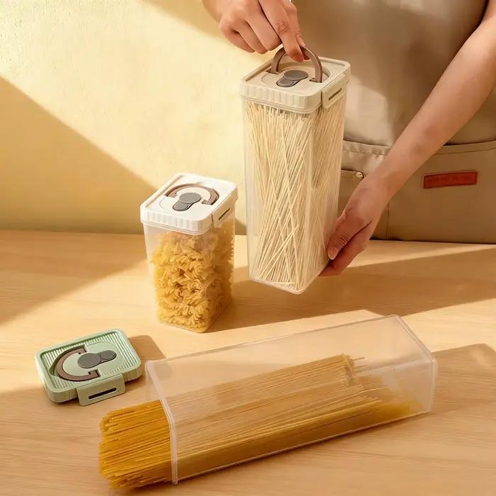 Boîte de rangement de pâtes WORTHBUY avec poignée nouilles résistantes à l'humidité boîte scellée conteneur de stockage spaghetti organisateur de cuisine moderne élégant à offrir