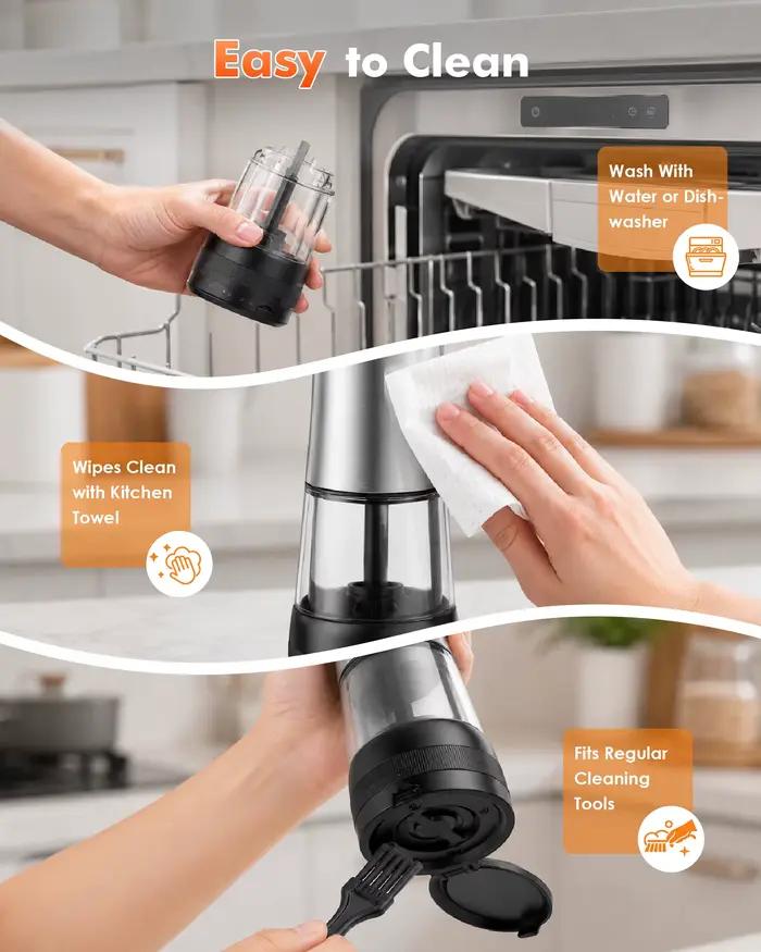 Ensemble de moulins à poivre automatiques avec base rechargeable, écran LED, outil de cuisine, adapté à la maison, à la cuisine, aux barbecues et à l'extérieur