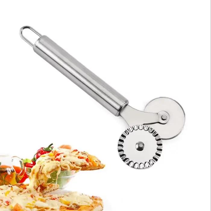Couteau à pizza à double rouleau en acier inoxydable