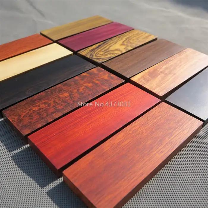 1 pièce de matériau pour manche de couteau DIY, divers types de bois pour matériaux d'artisanat, 120x40x10mm