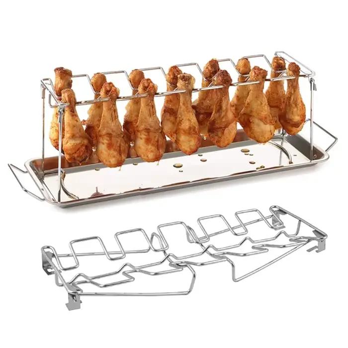 WSND – support à 14 fentes pour cuisses poulet baguettes poulet, facile à utiliser, pour four à gril