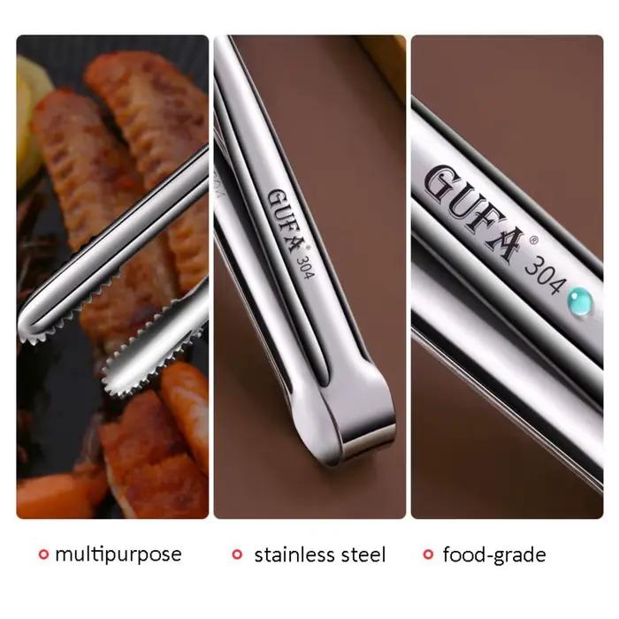 Pince à griller en acier inoxydable pour la nourriture, accessoire de cuisine, ustensiles de camping
