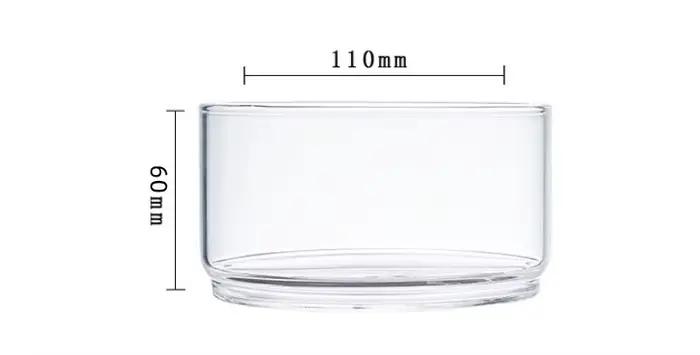 Bol en verre à salade japonais avec couvercle, pot de stockage de fruits, Tupperware empilable, organisateur de stockage des aliments, conteneurs de réfrigérateur de cuisine