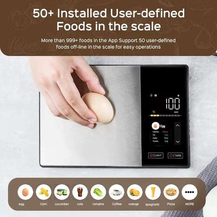 Balance de cuisine intelligente connectée à une application mobile pour le calcul des calories des aliments